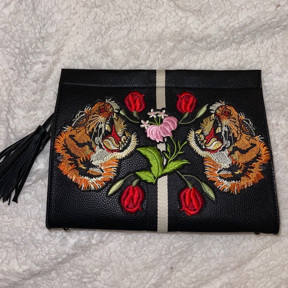 Handbags - Black Leather Clutch chain